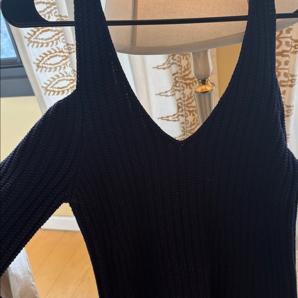 Free People Black Ribbed Knit V-Neck Tank - Picture 3 of 5